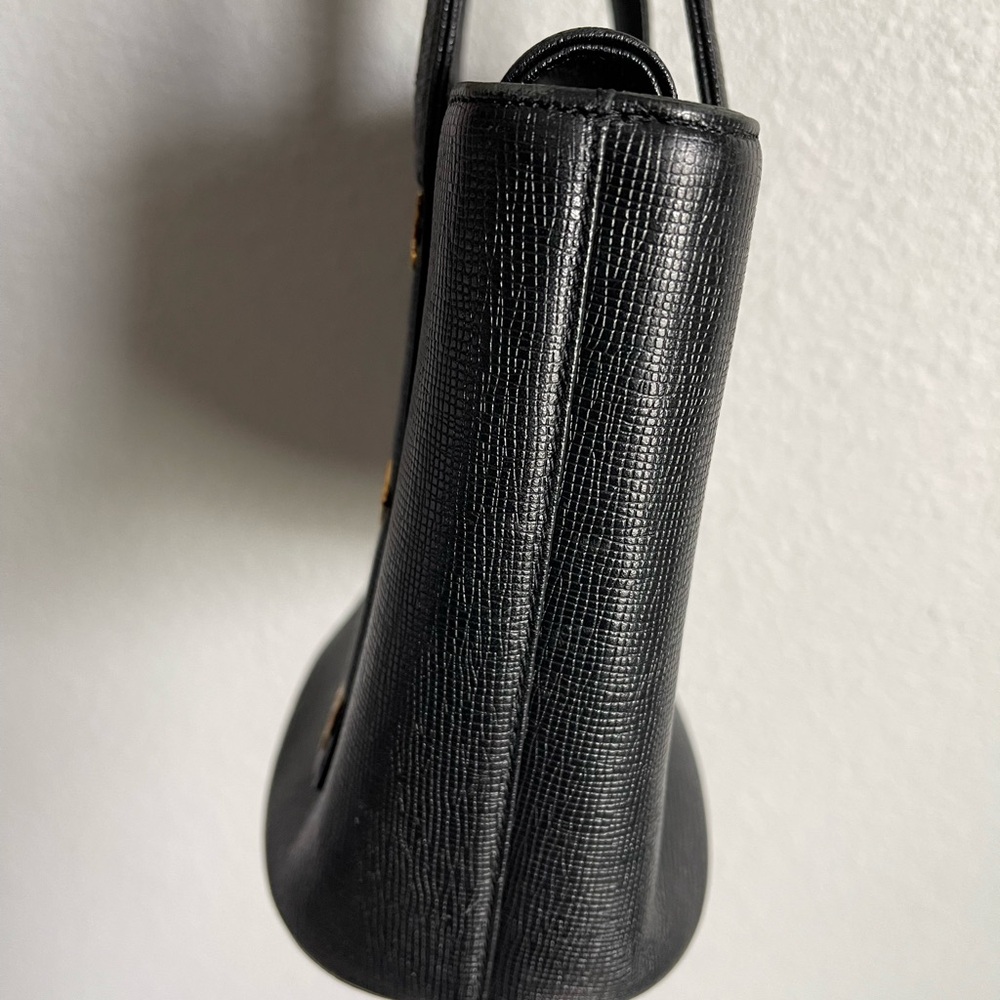 Authentic MCM Black Tote with Gold Accents - Picture 2 of 14